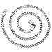 AmyRT Jewelry 4.5mm Titanium Steel Mens Beveled Curb Link Chain Silver Gold Necklace 16 to 30 in