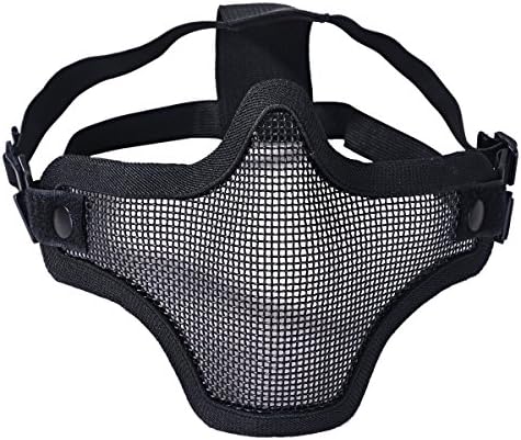 IVIDA Warrior Steel Mesh Masks Half Face Mask Protective Gear for Airsoft Halloween Mask
