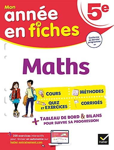 Maths 5e: fiches de révision collège