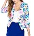 xiaoming Women Fashion Vintage Floral Open Front Slim Casual Blazer Suit Jacket