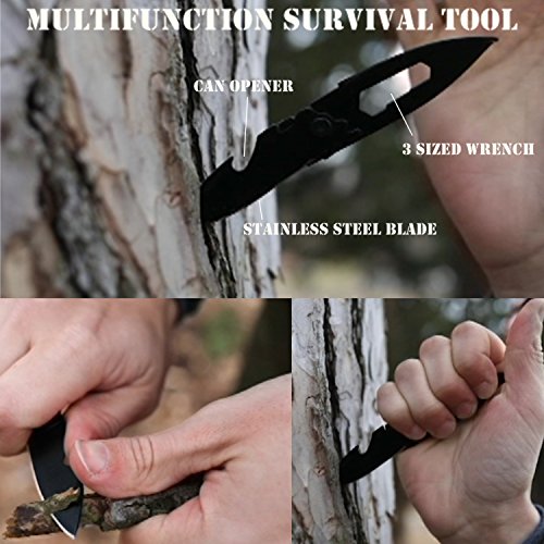 Emergency Survival Kit UPGRADED #1 BEST 43 in 1 Tools Outdoor Gear For Camping EDC Hiking Disaster Preparedness With First Aid Supplies Your Tactical Off Grid Bug Out Bag Tool Box (Black, Large)