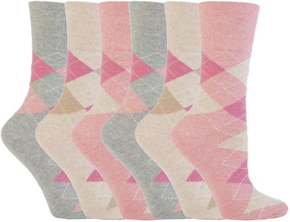 Gentle Grip 6 Pairs Ladies Cotton No Elastic Socks 48 uk, 3742 eur (48 uk, 3742 eur, GG37