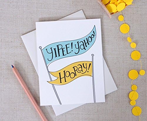 Yipee Yahoo Hooray Hand Lettered Congratulations Card