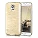 kwmobile TPU SILICONE CASE for Samsung Galaxy S5 / S5 Neo / S5 LTE+ / S5 Duos Design brushed aluminium gold transparent - Stylish designer case made of premium soft TPU