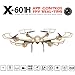 Voomall MJX X601H 2.4Ghz 6-axis Gyro 3D Roll Quadcopter Hexacopter Wireless and HD Video Real-time WiFi FPV C4005 Camera Drone with LED Light Air Pressure Altitude Hold One Key Return (Gold)