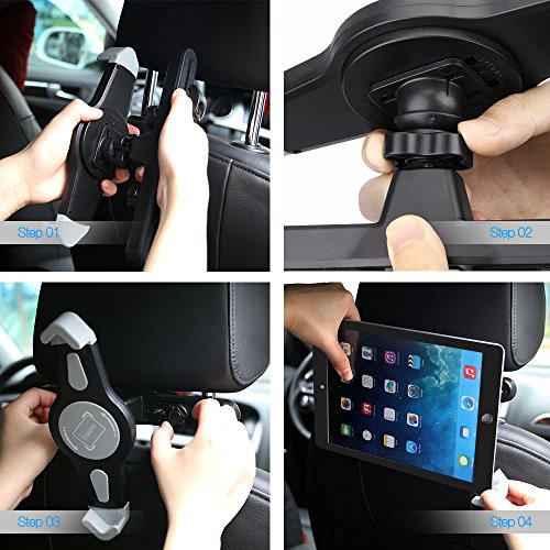 iPad Car Holder MEMTEQ Tablet Headrest Mount Car Backseat Holder With