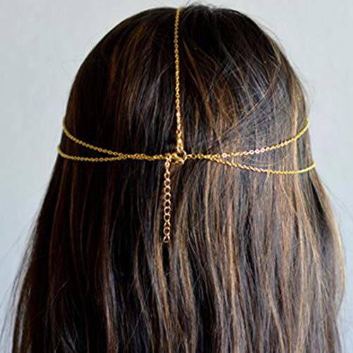 Barogirl Gold Head Chain Headdress Small Coins Hair Chain Jewelry Boho Prom Wedding Headpiece for Women (Silver) - Thumbnail 5