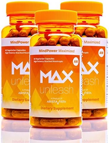 (3-Pack) MAX Unleash: Powerful Energy, Metabolism & Focus Formula - Vegetarian, Dairy & Gluten Free - 'Get More Done!' (90-Day Supply)