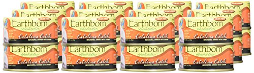 EARTHBORN HOLISTIC, Catalina Catch Mackerel Dinner with Shrimp in Gravy, 3 Ounce Can