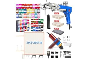 BESGEER 2024 Rug Tufting Gun Starter Kit with Frame with Carpet Trimmer - Rug Tufting Gun with Carpet Trimmer Kit with Tufting Frame, 2 in 1 Cut & Loop Pile Carpet Gun& Carpet Carving Clippers（Classic Blue）