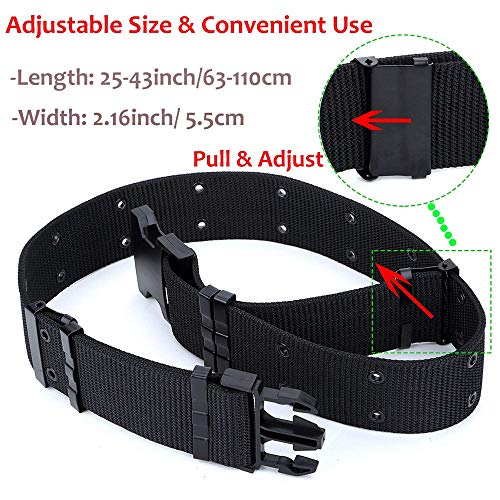 Survival Tactical Belt, Emergency Fire Rescue Rigger Waist Belt Military CQB Belt Black