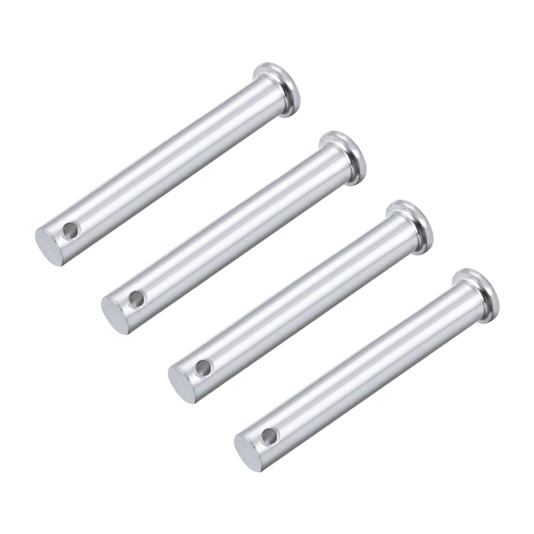 sourcing map Single Hole Clevis Pins - 10mm X 70mm Flat Head Zinc-Plating Solid Steel Link Hinge Pin 4Pcs