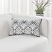 HWY 50 Decorative Couch Throw Pillow Cover 12x20 Inch Embroidered Cotton Small Floral Accent Rectangle Throw Pillows Case Cushion Covers for Sofa Living Room 1 Piece Navy Blue