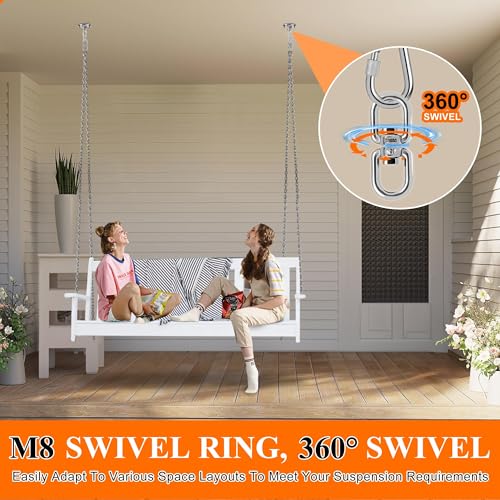 BASVII 2 Pieces Ceiling Hook Ceiling Bracket for Stainless Steel Punching Bag up to 400 kg Hanging Bracket 360° Rotation with Ring M8 for Punching Bag, Hammocks, Yoga, Hanging Chair