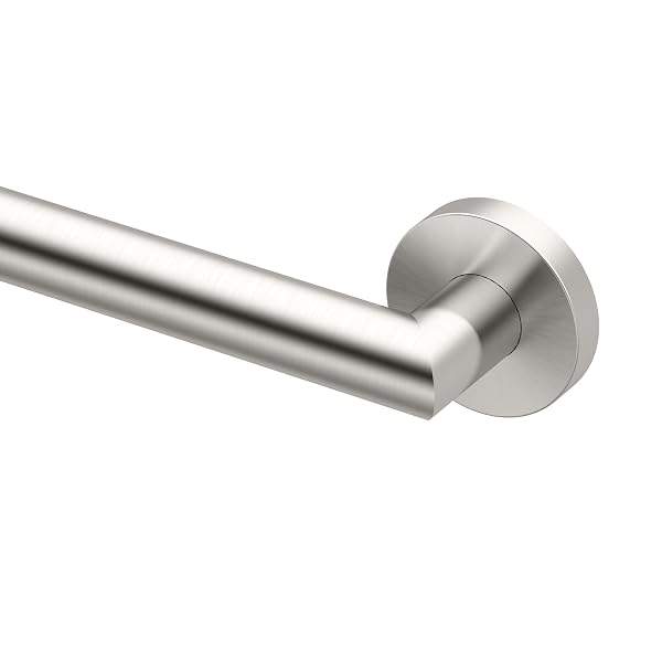 GATCO 972 GLAM 18″ GRAB BAR, SATIN NICKEL | ADA COMPLIANT STAINLESS STEEL SAFETY GRAB BAR FOR BATHROOM | TOTAL LENGTH 21″, 1.25″ DIA.