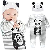 FEITONG 1Set Newborn Infant Baby Boys Girls Romper+ Hat (9 Months, Gray)