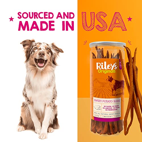 Riley's Slims Dried Sweet Potato Dog Treats Dehydrated Sweet Potato