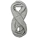 Wrapables Winter Warm Knitted Infinity Scarf and Beanie Hat Set, Light Gray