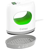 Calogy Super Mini Heat Press Machine, Fast Up to Max 410℉ in 3Mins &amp; 4 Heating Setting with LED Display, Mini Iron for Crafting with Precision Tip, Easy for Small Objects Like Shoes, Hats(White Green)