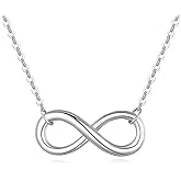 LAVISHE Rhodium Plated 925 Sterling Silver Infinity Necklaces for Women, 18 Inch