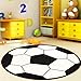 Furnish my Place Soccer Round Play Area Rugs for Kids | Round Shaped | Kindergarten Classrooms and Playrooms | Contemporary | Multicolor | (Soccer 3'3