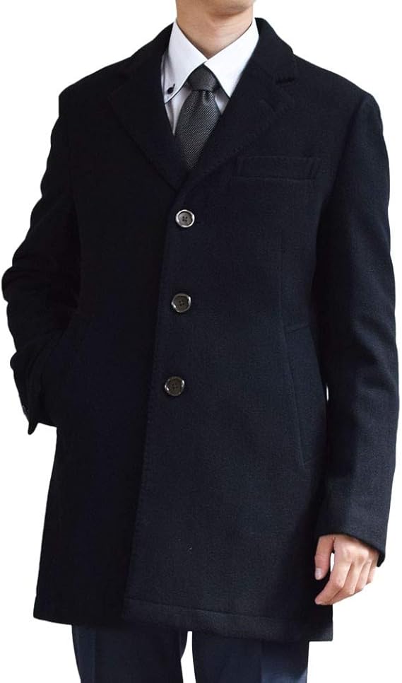 Amazon ブルーム Bloom コート メンズ ビジネス チェスターコート ウール混 ブラック Ll コート ジャケット 通販