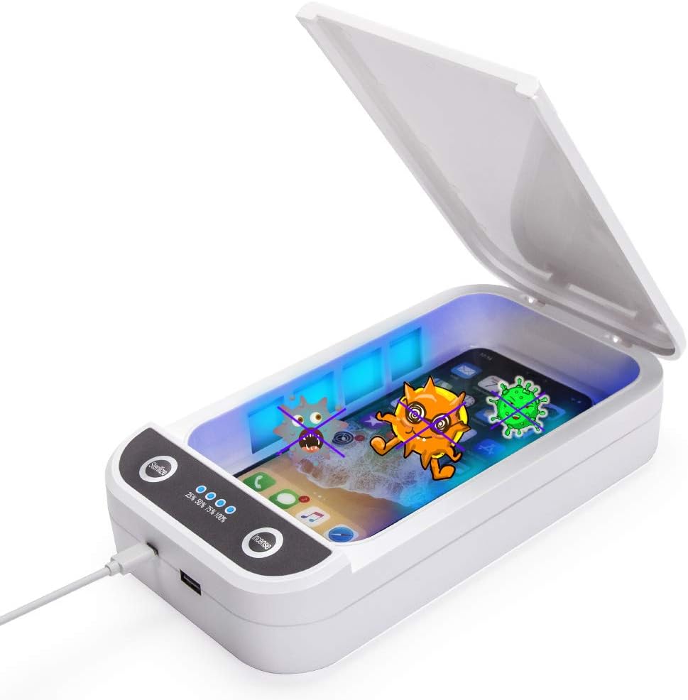 Phone Uv Sanitizer, Portable UV Light Cell Phone Sterilizer, Aromatherapy Function Disinfector, Cell Phone Cleaners UV Light Sanitzier Box for iOS Android Smartphones Jewelry Watch
