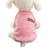Mikey Store Pet Dog Clothes Soft Thickening Warm Stripe Polar Fleece Winter Clothes (Pink, XS)