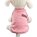 Mikey Store Pet Dog Clothes Soft Thickening Warm Stripe Polar Fleece Winter Clothes (Pink, XS)