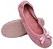 MIXIN Women's Ballerina Foldable Coral Fleece Ballerina Ballet Slip-on Flat Slippers Shoes