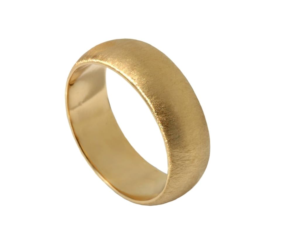 Half round Brushed gold 6.5mm wide rounded matte finish