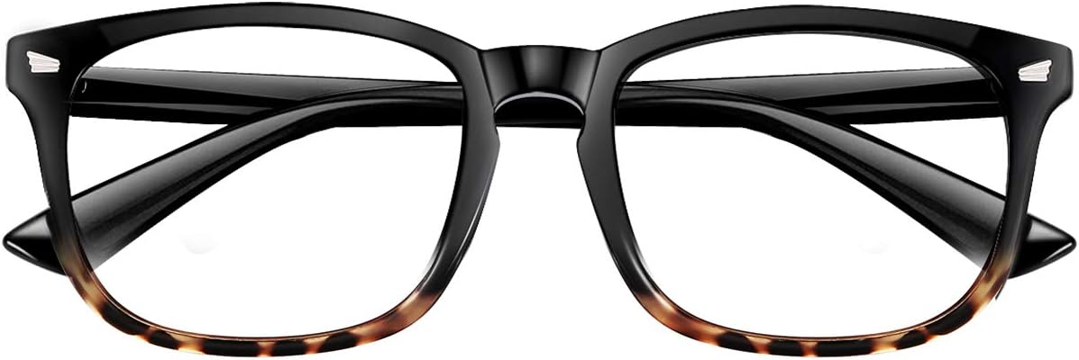 Blue Light Blocking Glasses 2pack Square Computer Glasses Women/Men, Nerd Reading Gaming Glasses Non Prescription