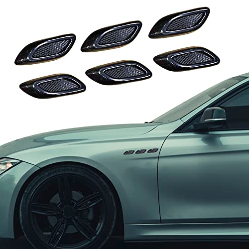 Photo 1 of 6pcs Curboom Car Fender Trim Decorative Intake Universal Auto Air Flow Bumper Side Vent Decal Scoop Hood Spolier Door Carbon Fiber ABS Chrome Silver Exterior Glossy Black Sticker for Most Cars