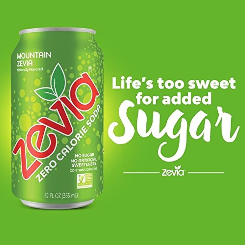 Zevia Zero Soft Drinks Calorie Soda, Mountain Zevia, Naturally