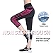 picotee Capri Leggings with Pockets for Women Mesh Camo Leggings Active Yoga Pants High Waisted Black Rose Red Medium