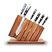 Premium Stainless Steel 12 Piece Kitchen Knife Set with Bamboo Wooden Block & Sharpener - Includes Chef, Santoku, Bread Knife, 6 Steak Knives & Paring Knife