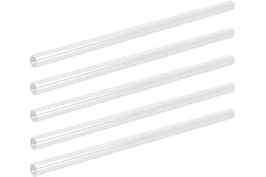 Oedema 5PCS Clear Rigid Tubes 10mm/0.39" ID & 12MM/0.47" OD Plastic Rigid Round Tube Polycarbonate Tube 300mm/11.81" Length for Handcrafts, DIY