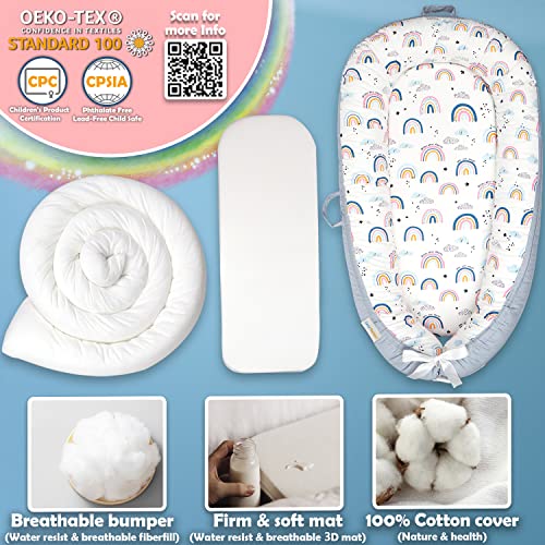 CosyNation Baby Lounger, Lightweight Infant Floor Seat, Soft Breathable