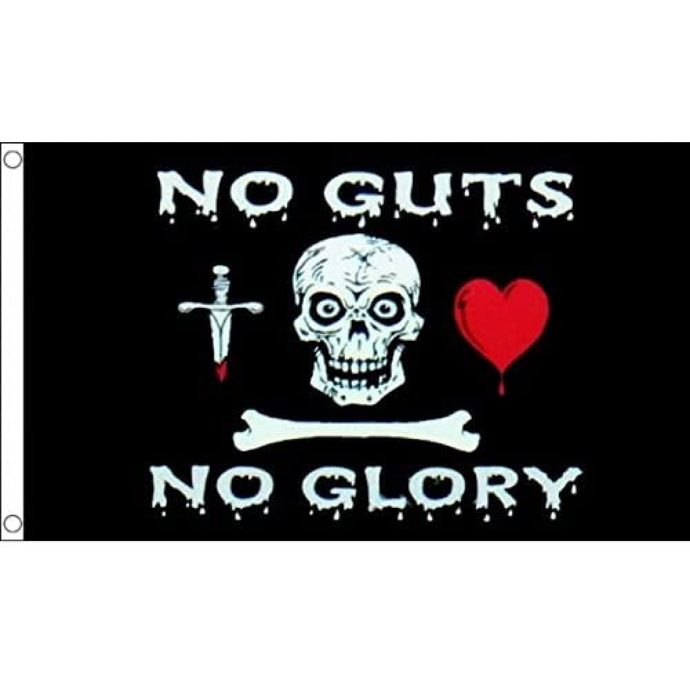 AZ FLAG - Pirate No Guts No Glory Flag - 3x5 Ft - 100D Polyester Pirates Banner with Two Metal Grommets - Fade Resistant - Vivid Colors - 3' x 5' Feet - 150x90 Cm