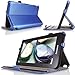 MoKo Slim-Fit Multi-angle Folio Cover Case for Lenovo IdeaTab A1000 7-Inch Android Tablet, Carbon Fiber BLUE