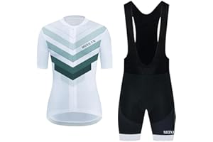 MOXILYN Women Cycling Jersey Set Short Sleeve and Bike Short Bib with 20D Padded Quick Dry Breathable XS-3XL