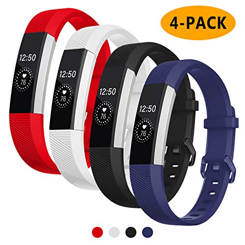 Welltin Bands Compatible with Fitbit Alta/Alta HR for Women and Men(4 Pack), Classic Soft Silicone Sport Strap Replacement Wristband for Fitbit Alta/Alta HR/Fitbit,Small Large - Thumbnail 7