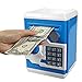 Money Bank,Samate Cartoon Electronic ATM Password Piggy Banks New Great Gift Toy for Children Kids Can Auto Scroll Paper Money for Children Fun Toy (Blue)