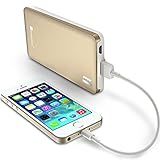 GreatShield PowerSleek 7000mAH 2.1A Fast Charging Portable Slim External Battery Pack Power Bank for iPhone 6 6S 7 Plus, iPad Mini 4 5, Samsung Galaxy S7 S6 Edge, Note 5, LG G5 G4, HTC 10 - Gold