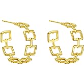 Gold Hoop Earrings for Women Trendy 14k Gold Plated Lightweight Hoop Earrings Gift Jewelry