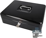 Westcott Lockable Cash Box Large 30 cm Black with 2 Keys | Steel view 3