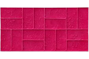 Worn Brick Basketweave Concrete Stamp Single by Walttools | Classic Woven Paver Pattern, Sturdy Polyurethane Texturing Mat, Decorative Realistic Detail (Red, Rigid)