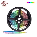 HitLights Multicolor RGB LED Light Strip. UL-Listed LED Light Strip, Premium High Density 5050-16.4 Feet, 300 LEDs, 12V DC Tape Light