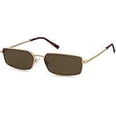 SOJOS Rectangle Polarized Sunglasses for Women men Wide Flat Lenses UV400 Protection Vintage Shades