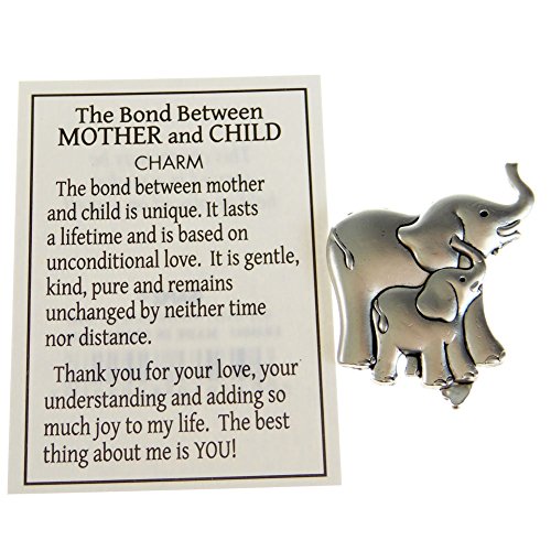 Ganz Bond Between Mother & Child Elephant w/ Baby Silver Charm Token